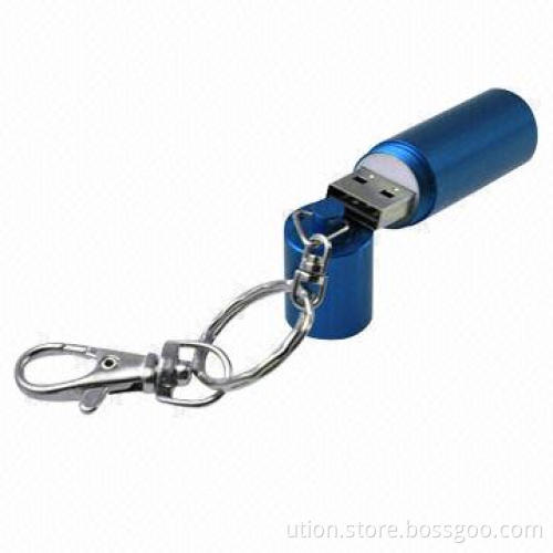 Metal USB Flash Drive in Mini Cylinder Shape, with Real Capacity, Free Logo Printing and Sample